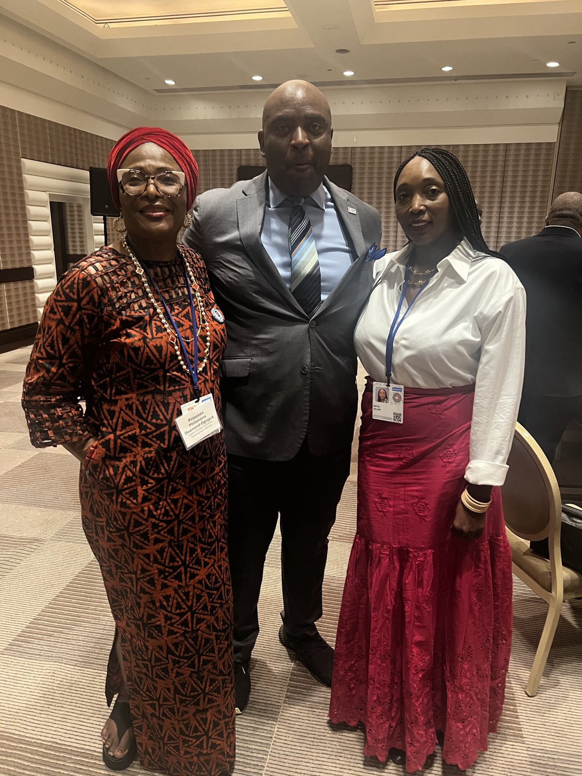 Isatou Aisha Jallow with UFO Eric-Atuanya, Senior VP of the Export-Import Bank of the U.S., and Princess Philomena