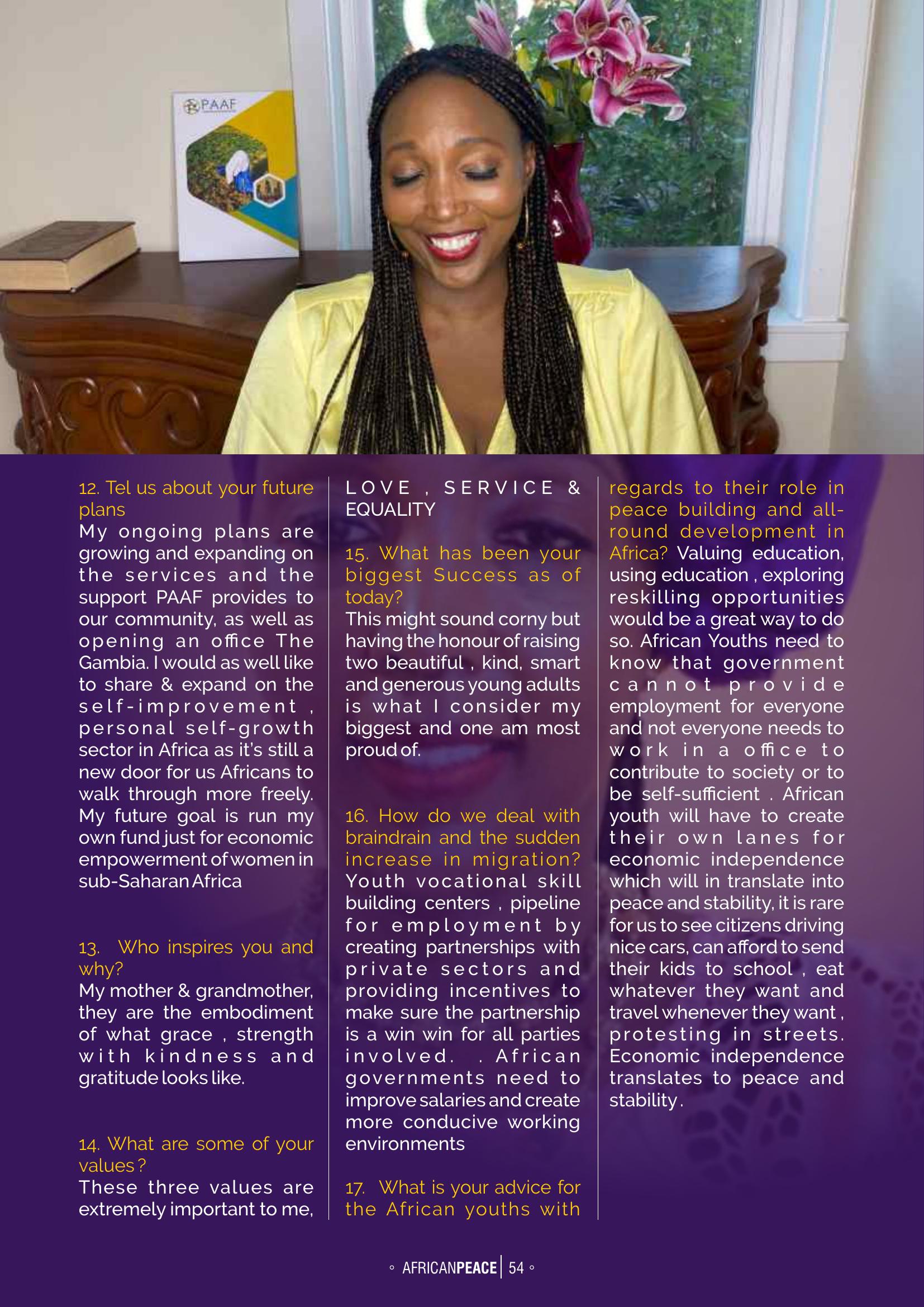 African Peace Magazine exclusive interview with Isatou Aisha Jallow, page 3